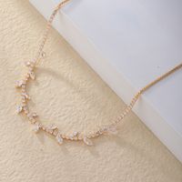 Wholesale Simple Style Square Tassel Copper Plating Chain Inlay K Gold Plated Rhodium Plated Zircon Pendant Necklace sku image 2