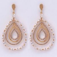1 Pair Simple Style Water Droplets Plating Inlay Copper Zircon Gold Plated Drop Earrings main image 1