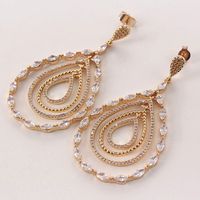 1 Pair Simple Style Water Droplets Plating Inlay Copper Zircon Gold Plated Drop Earrings main image 6
