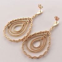 1 Pair Simple Style Water Droplets Plating Inlay Copper Zircon Gold Plated Drop Earrings main image 5