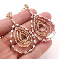 1 Pair Simple Style Water Droplets Plating Inlay Copper Zircon Gold Plated Drop Earrings main image 2