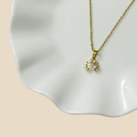 Casual Hawaiian Tropical Rabbit Hippocampus Crab Stainless Steel Copper Inlay Zircon Gold Plated Pendant Necklace main image 5
