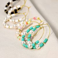 1 Pair Simple Style Round Plating Alloy Soft Clay Earrings main image 4