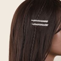 Elegant Solid Color Rhinestone Plating Diamond Hair Clip main image 2