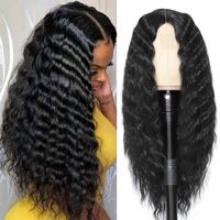 Femmes Style Simple Décontractée Fil Haute Température Longue Frange Cheveux Longs Et Bouclés Perruques sku image 5