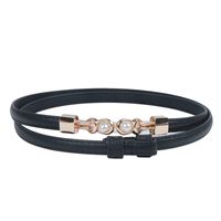 Elegant Solid Color Pu Leather Imitation Pearl Alloy Women's Leather Belts main image 4