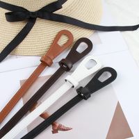 Elegant Simple Style Solid Color Bow Knot Pu Leather Alloy Women's Leather Belts main image 2