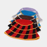 Women's Elegant Basic Color Block Handmade Big Eaves Bucket Hat main image 5