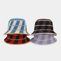 Women's Elegant Basic Color Block Handmade Big Eaves Bucket Hat main image 4