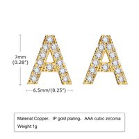 1 Pair Simple Style Letter Inlay Copper Zircon Gold Plated Ear Studs sku image 22