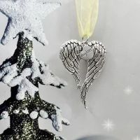 Christmas Christmas Heart Shape Wings Alloy Indoor Party Inside The Car Decorative Props main image 2