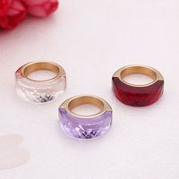 Titanium Steel 18K Gold Plated Simple Style Plating Solid Color Rings main image 7