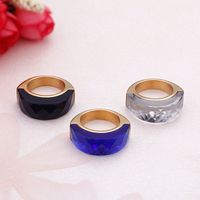 Titanium Steel 18K Gold Plated Simple Style Plating Solid Color Rings main image 2