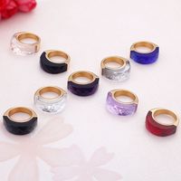 Titanium Steel 18K Gold Plated Simple Style Plating Solid Color Rings main image 1