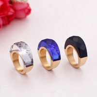 Titanium Steel 18K Gold Plated Simple Style Plating Solid Color Rings main image 6