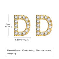 1 Pair Simple Style Letter Inlay Copper Zircon Gold Plated Ear Studs sku image 2