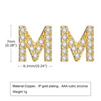 1 Pair Simple Style Letter Inlay Copper Zircon Gold Plated Ear Studs sku image 24