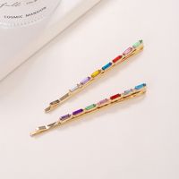 Simple Style Solid Color Rhinestone Plating Hair Clip main image 1