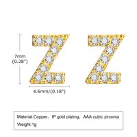 1 Pair Simple Style Letter Inlay Copper Zircon Gold Plated Ear Studs sku image 18