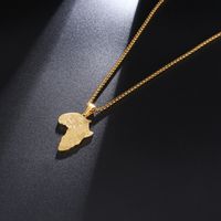 Streetwear Map Stainless Steel Pendant Necklace main image 6