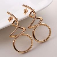 1 Piece Ig Style Elegant The Answer Plating Inlay Copper Zircon Gold Plated Earrings main image 4