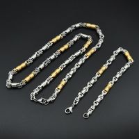 Casual Streetwear Color Block Stainless Steel Bracelets Necklace main image 3