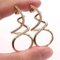 1 Piece Ig Style Elegant The Answer Plating Inlay Copper Zircon Gold Plated Earrings main image 3