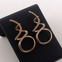 1 Piece Ig Style Elegant The Answer Plating Inlay Copper Zircon Gold Plated Earrings main image 6