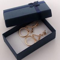 1 Piece Ig Style Elegant The Answer Plating Inlay Copper Zircon Gold Plated Earrings main image 2