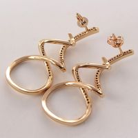 1 Piece Ig Style Elegant The Answer Plating Inlay Copper Zircon Gold Plated Earrings main image 5