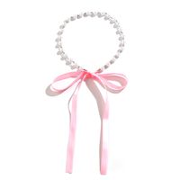 Vintage Style Sweet Simple Style Round Bow Knot Imitation Pearl Beaded Women's Necklace main image 3