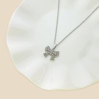Simple Style Butterfly Stainless Steel Plating Inlay Rhinestones Zircon White Gold Plated Gold Plated Pendant Necklace sku image 9