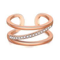 18kgp Bague Ouverte Rétro Tendance Bague Fleur Mode Femme sku image 7