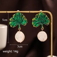 1 Pair Baroque Style Simple Style Irregular Leaf Copper Drop Earrings main image 3