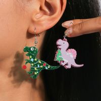 1 Pair Cute Christmas Hat Christmas Tree Dinosaur Zinc Alloy Drop Earrings main image 10