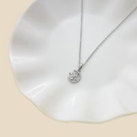 Simple Style Butterfly Stainless Steel Plating Inlay Rhinestones Zircon White Gold Plated Gold Plated Pendant Necklace sku image 3