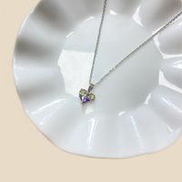 Simple Style Butterfly Stainless Steel Plating Inlay Rhinestones Zircon White Gold Plated Gold Plated Pendant Necklace main image 7