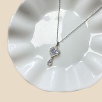 Simple Style Butterfly Stainless Steel Plating Inlay Rhinestones Zircon White Gold Plated Gold Plated Pendant Necklace sku image 2
