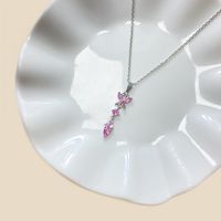 Simple Style Butterfly Stainless Steel Plating Inlay Rhinestones Zircon White Gold Plated Gold Plated Pendant Necklace main image 8