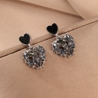 1 Pair Cute Sweet Heart Shape Three-dimensional Hollow Out Alloy Drop Earrings main image 3