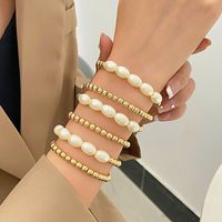 Casual Lady Simple Style Geometric Gold Plated Alloy Wholesale Bracelets main image 1