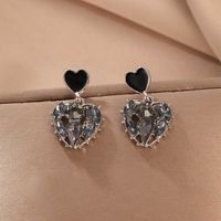 1 Pair Cute Sweet Heart Shape Three-dimensional Hollow Out Alloy Drop Earrings sku image 2