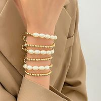 Casual Lady Simple Style Geometric Gold Plated Alloy Wholesale Bracelets main image 5