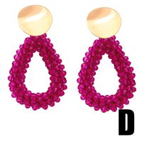1 Pair Bohemian Water Droplets Beaded Plating Resin 18k Gold Plated Drop Earrings sku image 9
