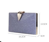 Blue Black Gold Pu Leather Solid Color Square Evening Bags sku image 1