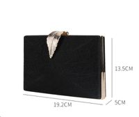 Blue Black Gold Pu Leather Solid Color Square Evening Bags sku image 2