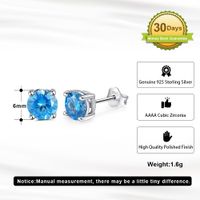 1 Pair Elegant Lady Geometric Inlay Sterling Silver Zircon White Gold Plated Rhodium Plated Ear Studs main image 1