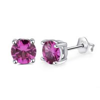 1 Pair Elegant Lady Geometric Inlay Sterling Silver Zircon White Gold Plated Rhodium Plated Ear Studs main image 5