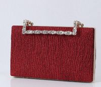Red Blue Black Pu Leather Solid Color Square Evening Bags sku image 1