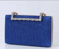 Red Blue Black Pu Leather Solid Color Square Evening Bags sku image 2